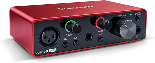 Scarlett Solo 3Rd Gen USB Audio Interface for Guitarists, Vocalists, Podcasters or Producers to Record and Playback Studio Quality Sound