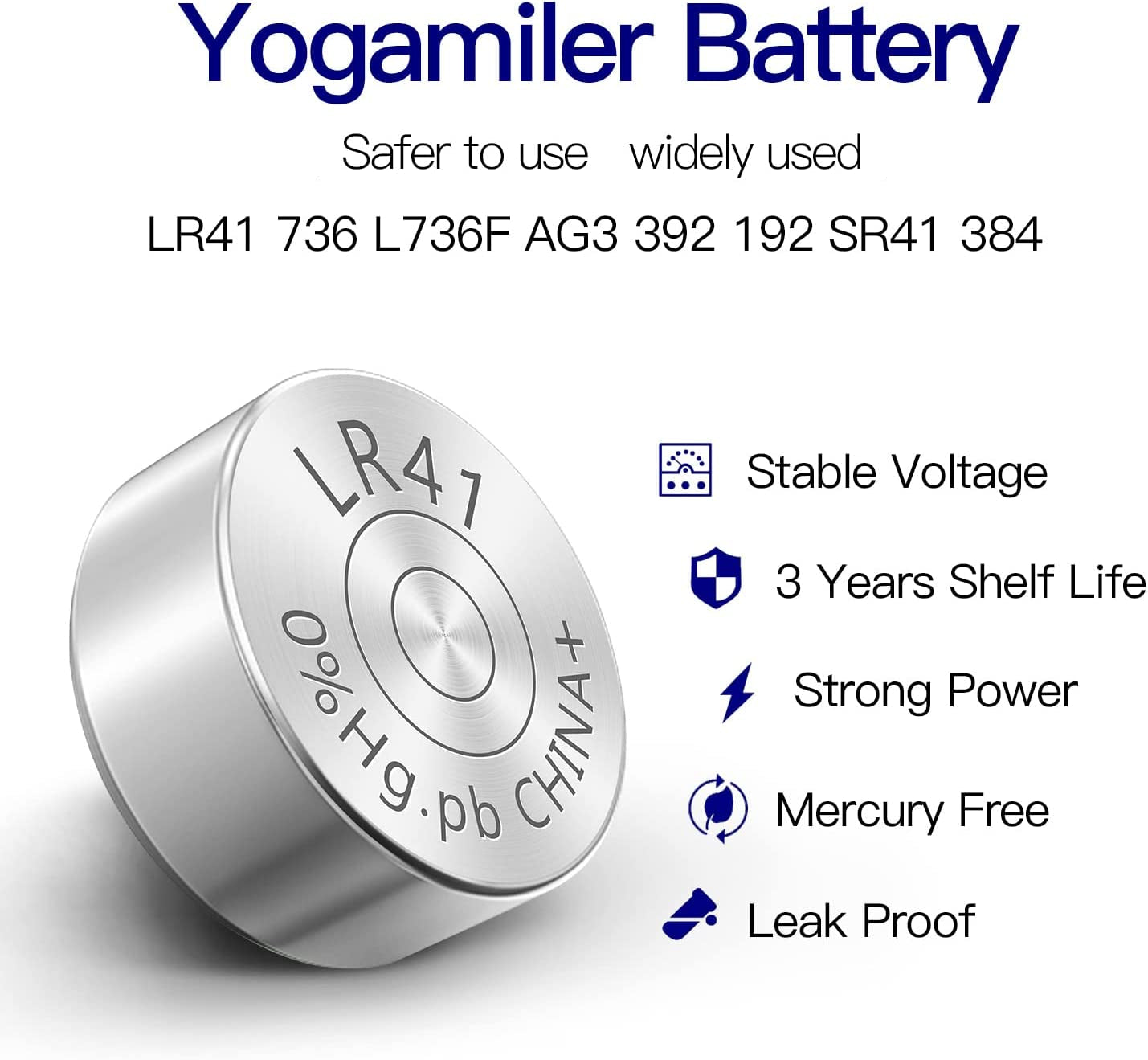 40-Pack LR41 AG3 392 192 SR41 384 736 L736F Battery 1.5V Button Cell Batteries